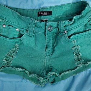 SWS Green ripped short shorts